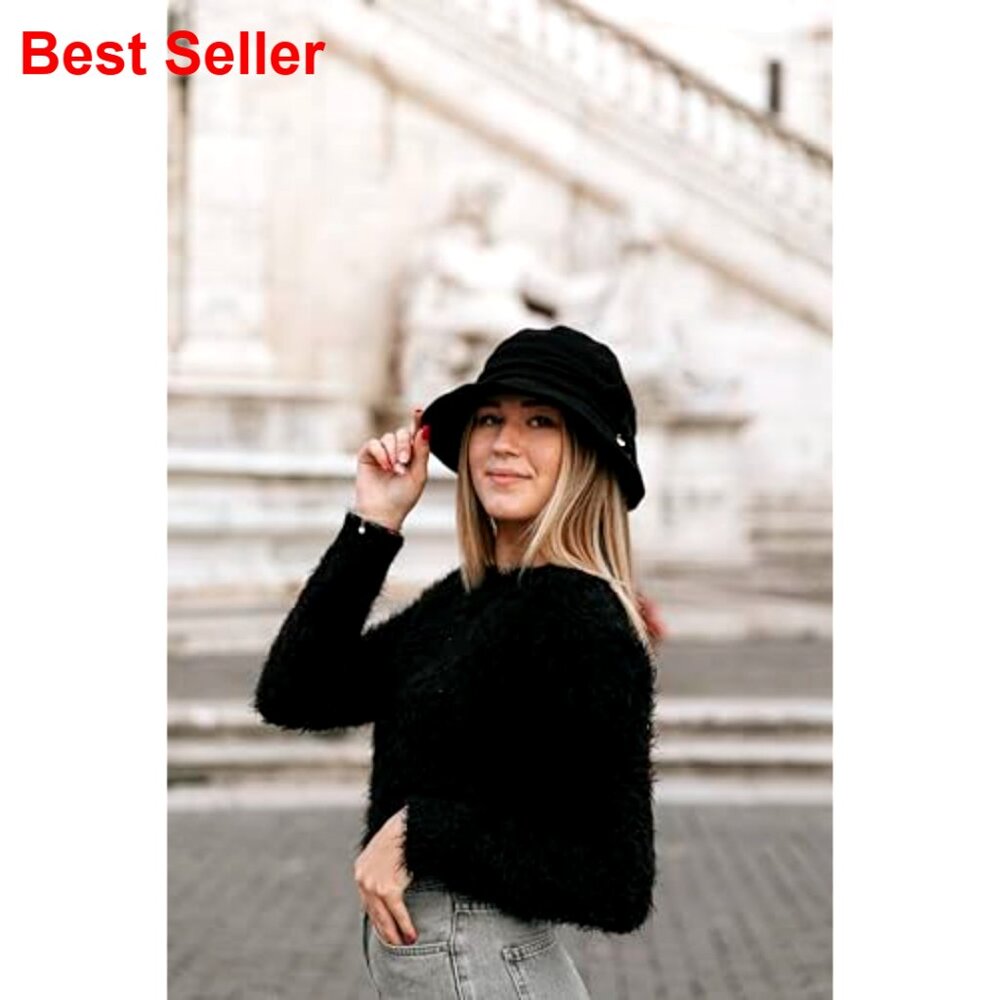 Polyester Blend Floppy Bucket Hat Packable Crusha… - image 3